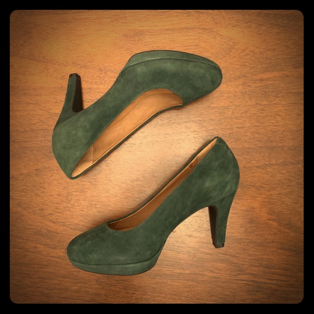 Clarks Forest Green Suede High Heels
